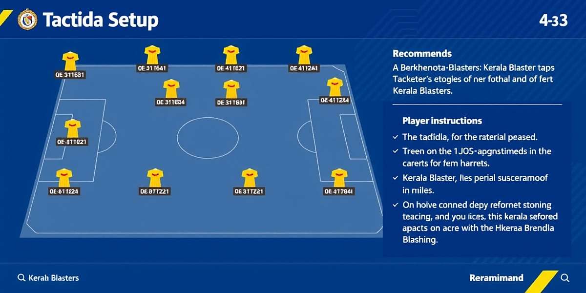 Kerala Blasters Pro - Optimal Tactical Setup Kerala Blasters Pro tactical setup screen showing the recommended 4-3-3 formation for Kerala Blasters with player instructions